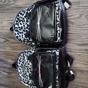 Pair 2 set twin back packs Claire's cat sequin